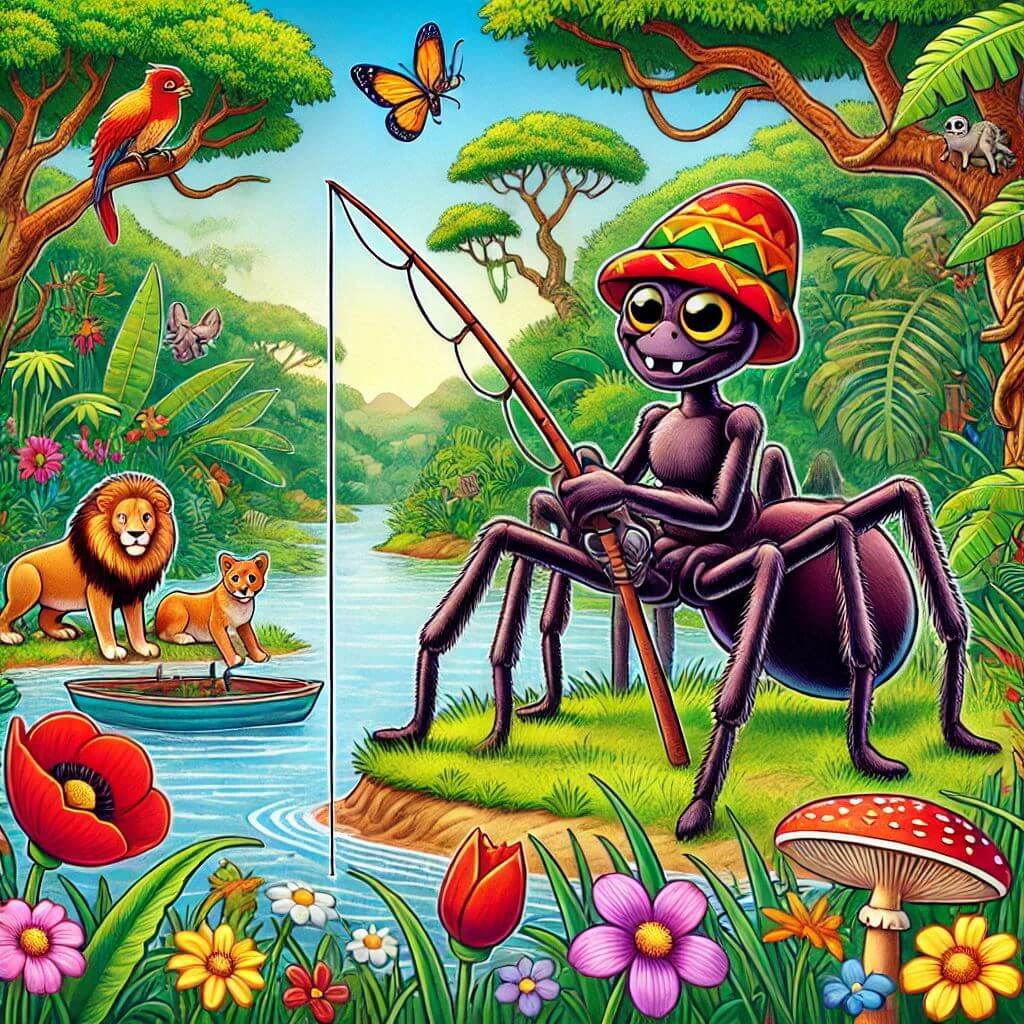 The Tale of Ananse and Tiger's Missing Fish: A West African Trickster Story