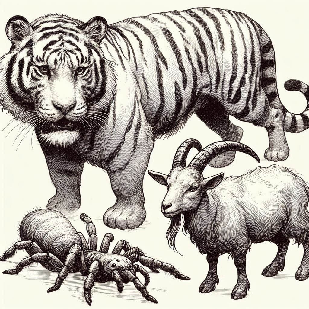 The Magic Stone Escape: How Ananse the Spider Saved Goat from Tiger - West African Folk Story