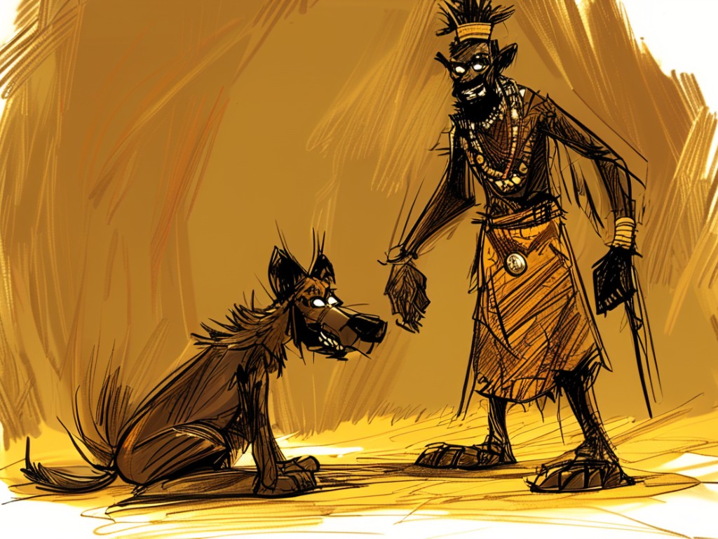 The Cursed Counting Game: How Ananse Outsmarted King Hyena - A West African Trickster Tale