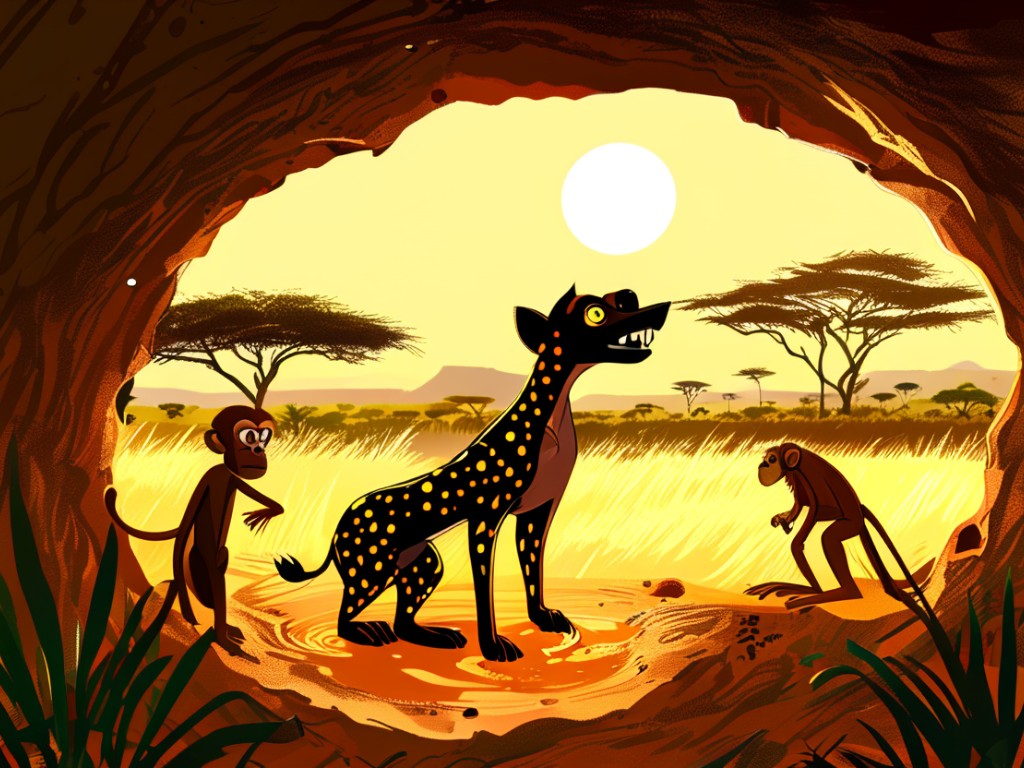 Ananse, Monkey and Hyena's Clever Escape: A Traditional African Trickster Tale