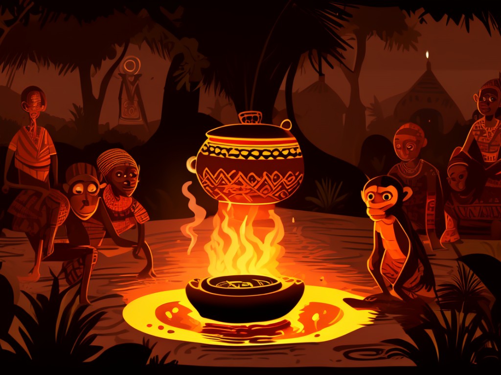 Ananse's Deadly Cooking Pot in Monkey-Country: A Dark African Folk Story