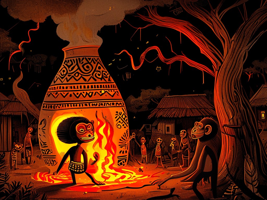 Ananse's Deceptive Christening Oven in Monkey-Country: A Sinister African Tale