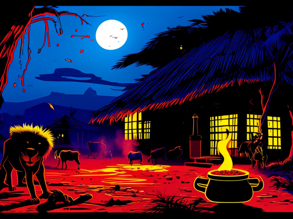 Ananse's Pepper Sauce Escape from the Lion: A Clever African Tale