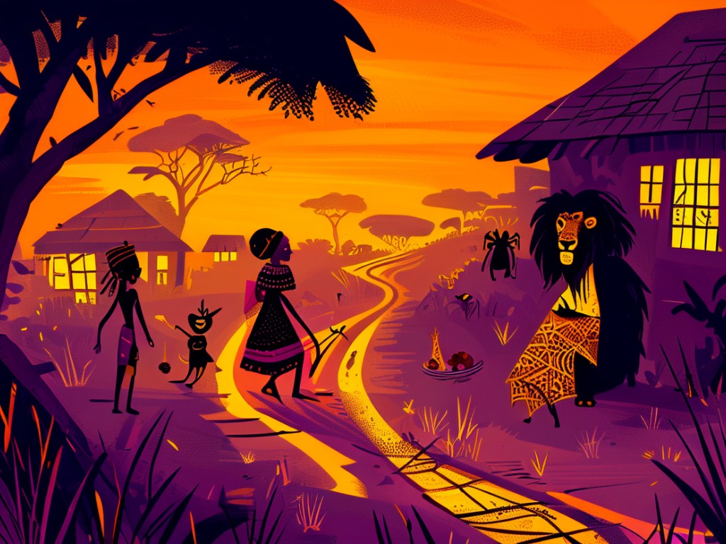 Ananse's Shape-Shifting Feast: How He Fooled Lion Twice