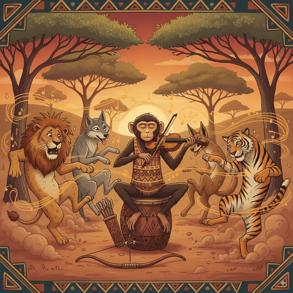 The Magical Fiddle: How Monkey Escaped the Gallows - African Folk Tale