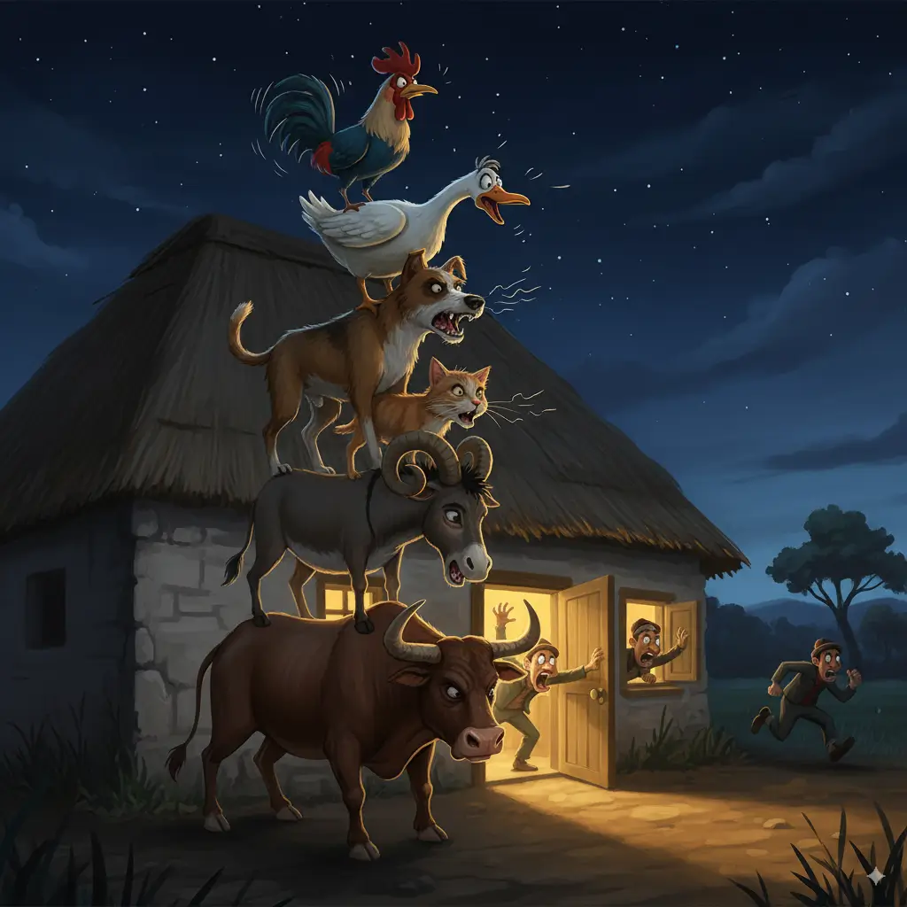 The Seven Old Animals and the Robbers' House - African Folk Tale