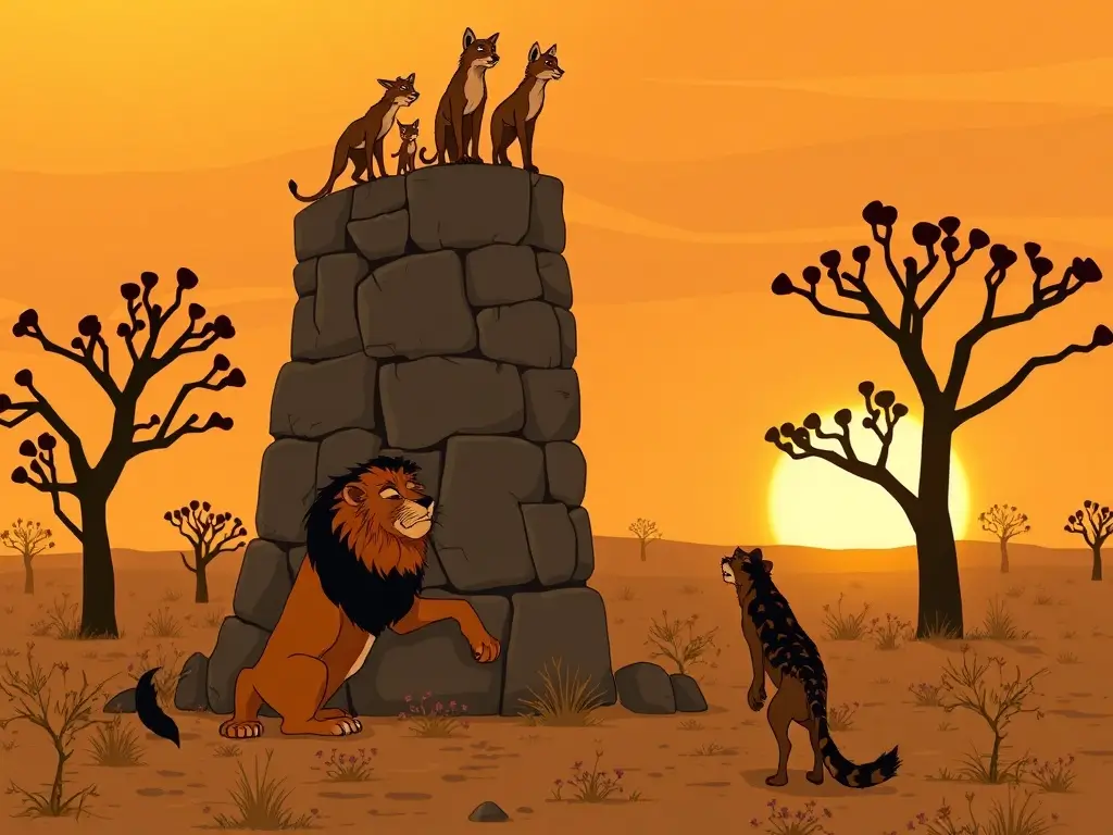 The Lion and the Trickster Jackal: An African Folktale of Cunning and Deception