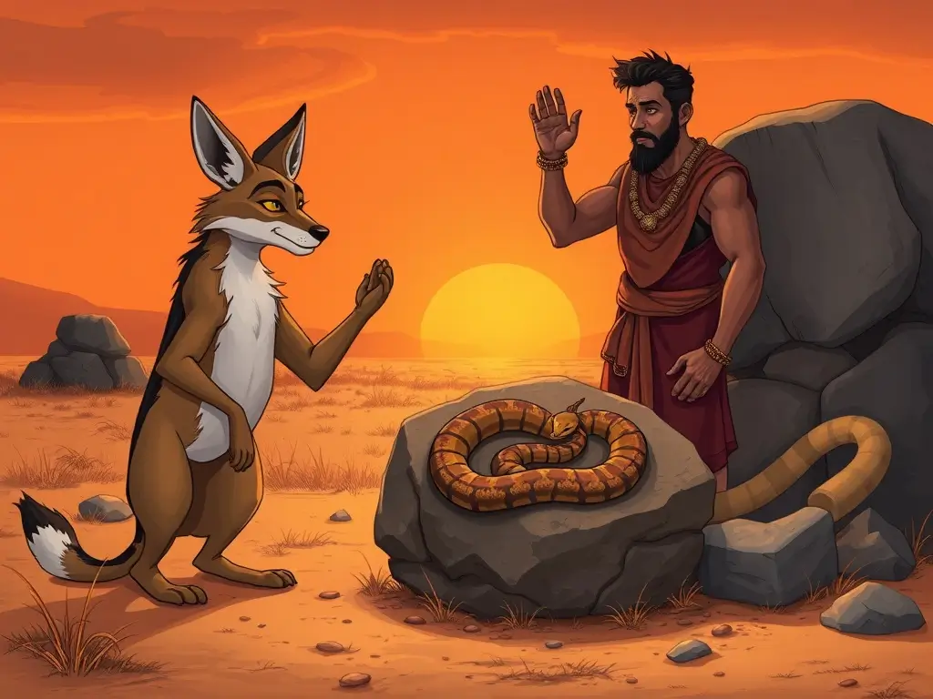 The White Man, the Snake, and the Jackal: An African Folktale of Justice and Trickery